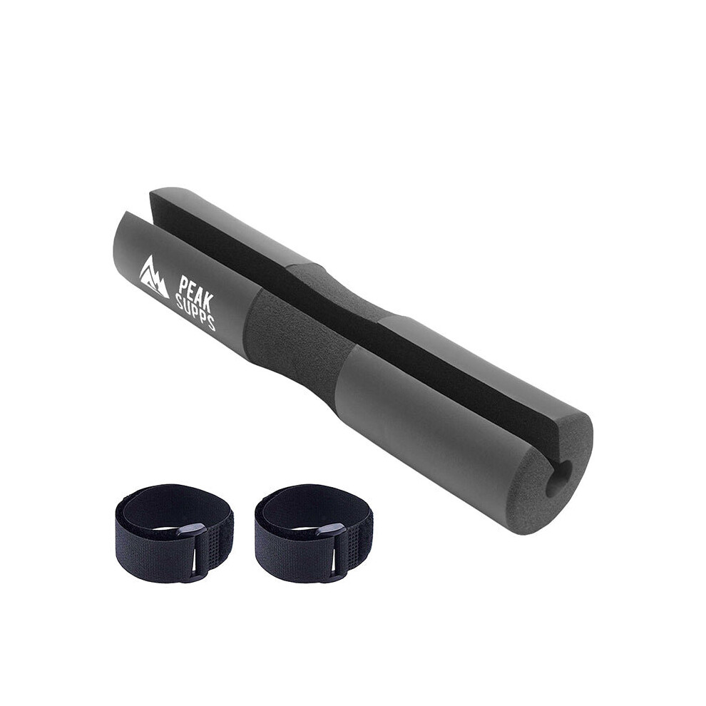 Peak Supps Black (Black) Barbell Protection Pad With Fasteners - Squats, Hip Thrusts