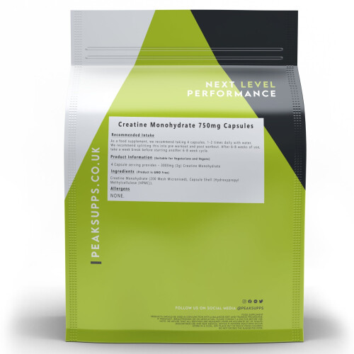 (180 Capsules) Creatine Monohydrate 750mg Capsules 2
