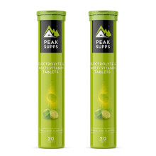 (2 Tubes (40 Tablets)) Electrolyte & Multi Vitamin Effervescent Tablets - Lime Mint