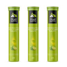 (3 Tubes (60 Tablets)) Electrolyte & Multi Vitamin Effervescent Tablets - Lime Mint