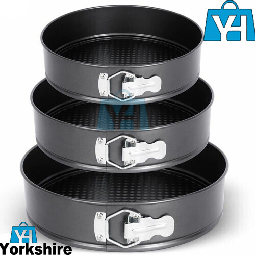 3Pcs Non Stick Spring Form Round Cup Cake Baking Tin Tray Pan Bakeware 1