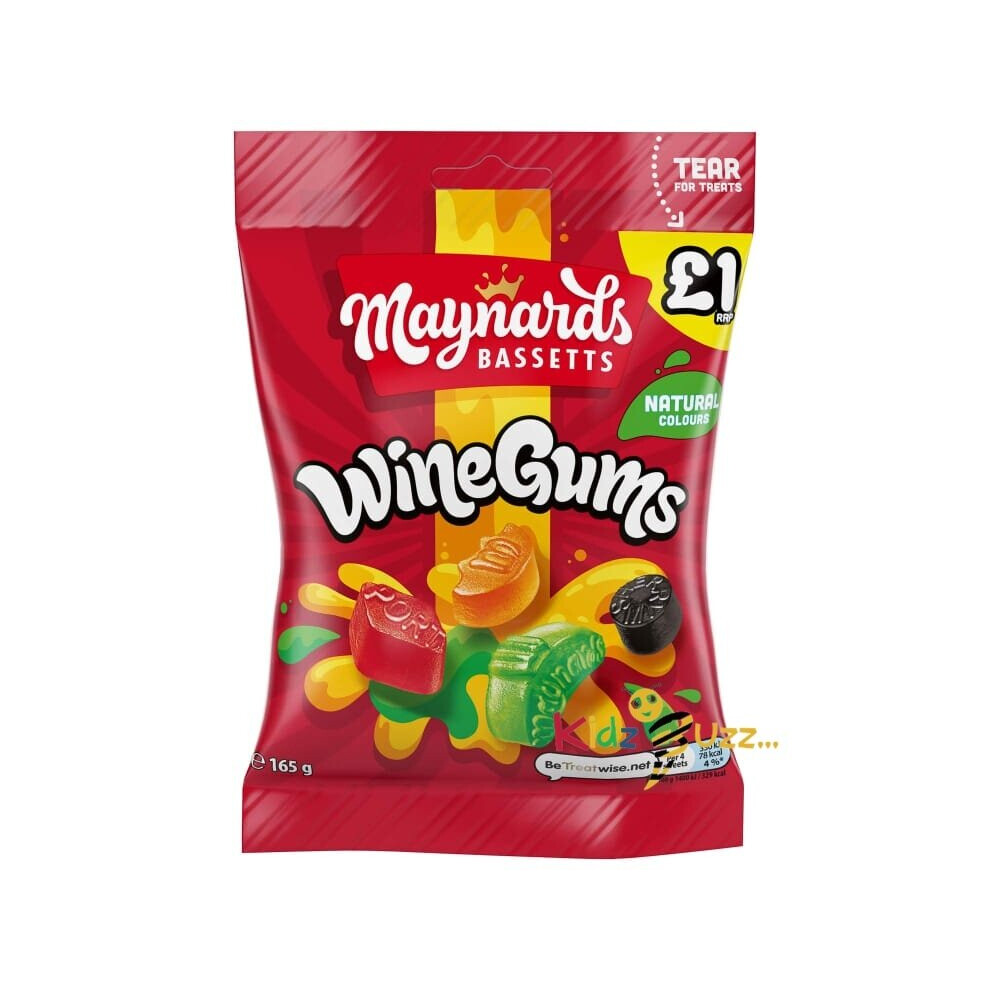 Maynards Bassetts Wine Gums 165g X 4