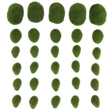 30PCS 3 Size Rocks Decorative, Green Moss Balls, Arrangements and Crafting
