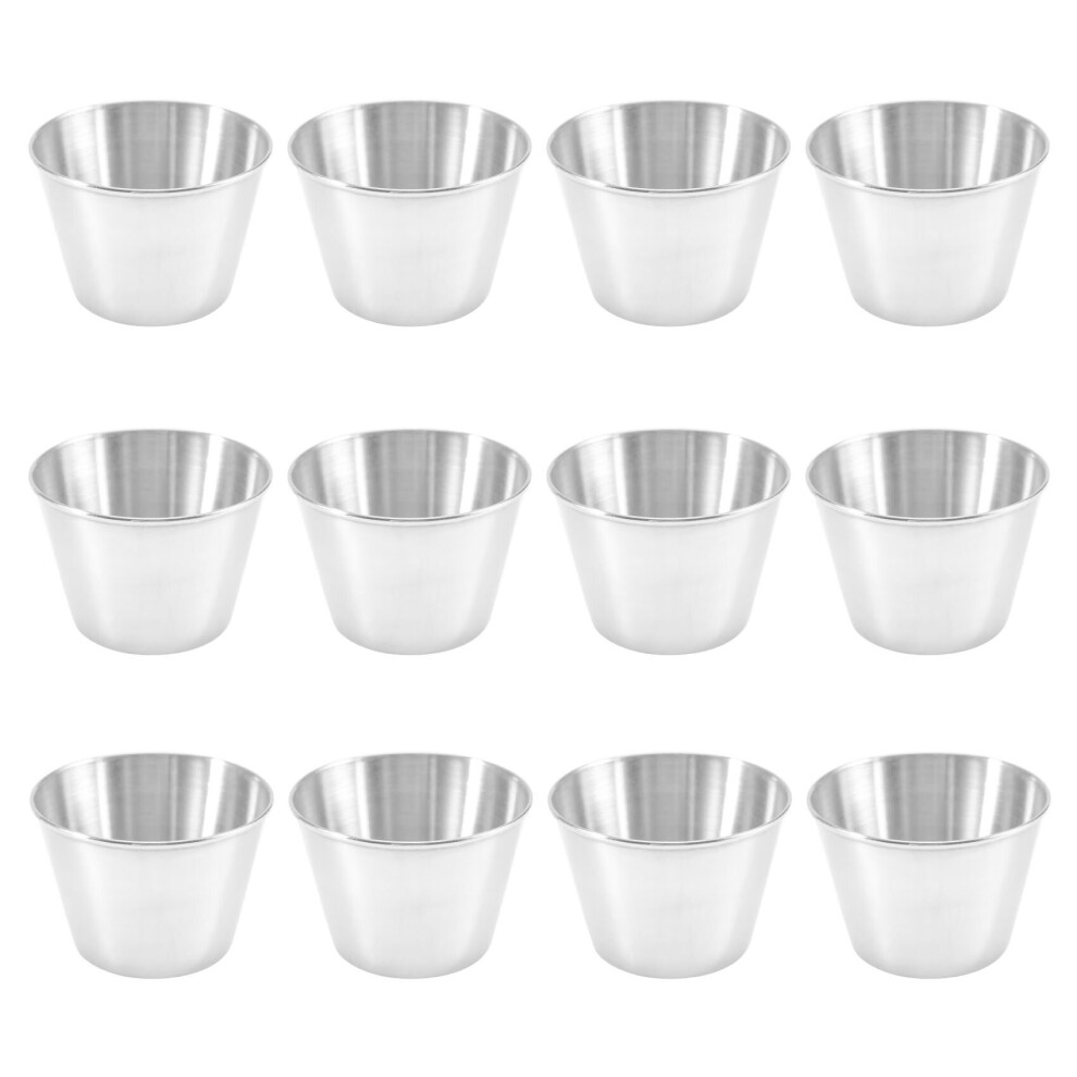 12 Pack Stainless Steel Condiment Sauce Cups,Commercial Grade Dipping Sauce Cups,Ramekin Condiment Cups Portion Cups