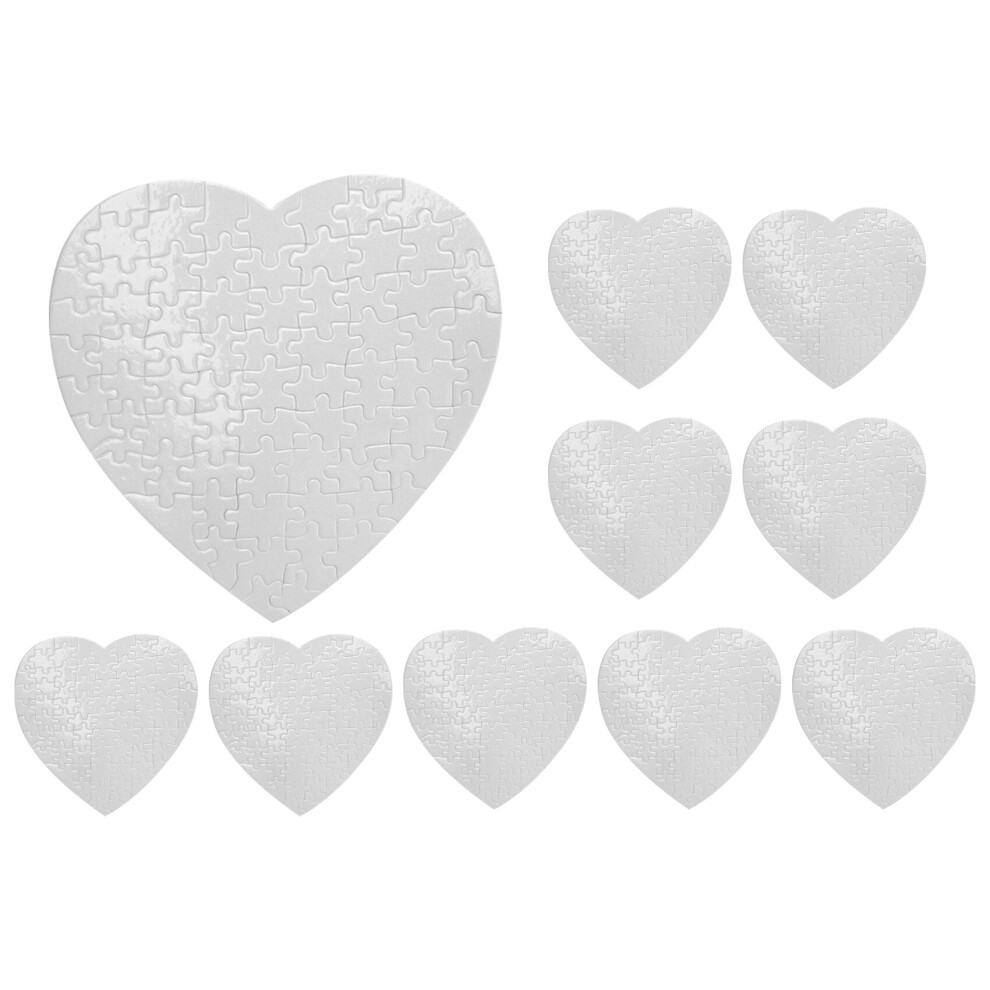 10Pcs Sublimation Blank Puzzle DIY Craft Heart Puzzle DIY Transfer Products