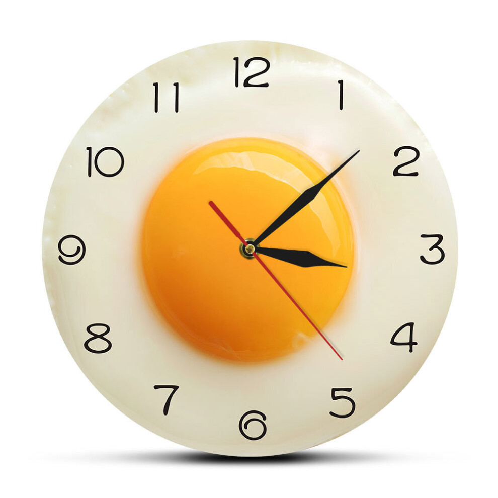 Fried Egg Poached Egg Wall Clock Egg Yolk Clock Digital Pointer Clock Canteen Restaurant Acrylic Wall Clock
