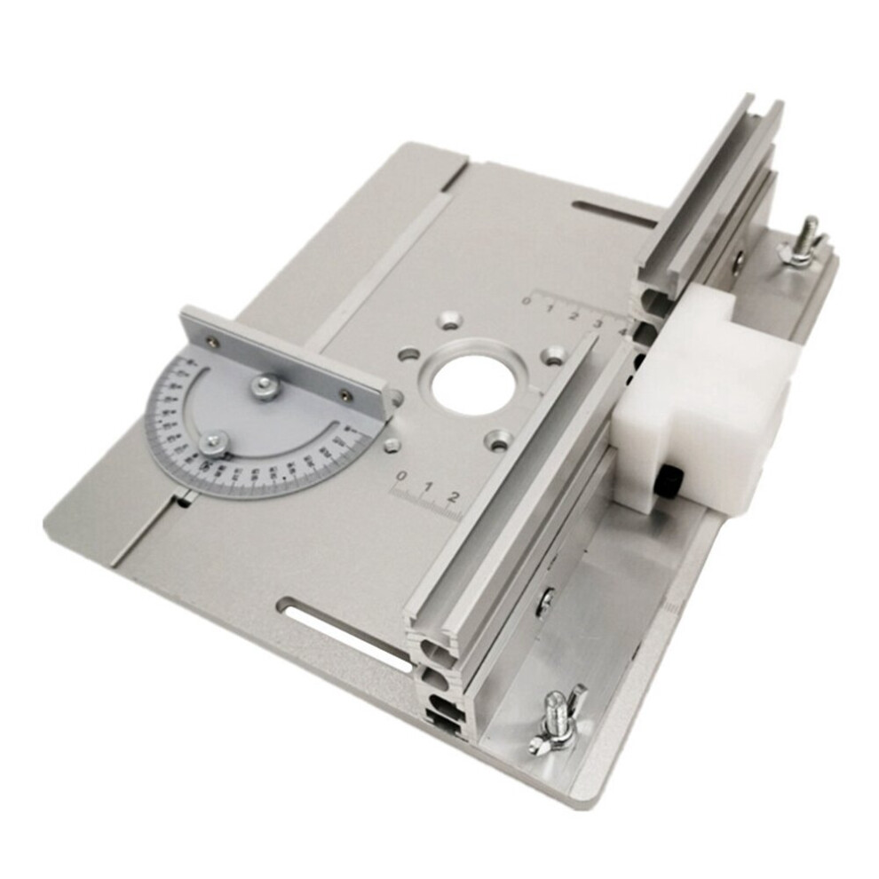 Router Table Insert Plate Miter Gauge For Woodworking Table Saw Multifunctional Trimmer Engraving Machine-Silver 4762016928292