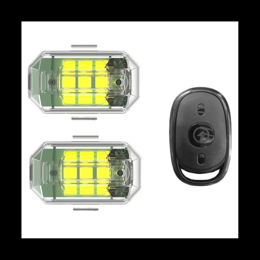Wireless Remote Control LED Strobe Light for Motorcycle Car Bike Scooter Anti-Collision Warning Lamp 2Pc Light 