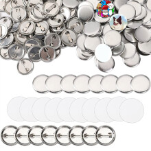 600 Pcs Blank Button Making Supplies 25Mm/1Inch Back Button Pin Making Kit Metal Parts for Button Making Machine