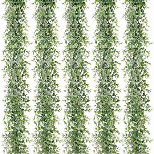 5 Packs 30Ft Artificial Eucalyptus Garlands Greenery Vines Faux Hanging Plants for Wedding Table Backdrop Arch