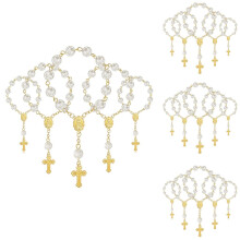 20Pcs Baptism Favors with Mini Rosaries Acrylic Beads Bracelet Communion Finger Rosarie Bracelet