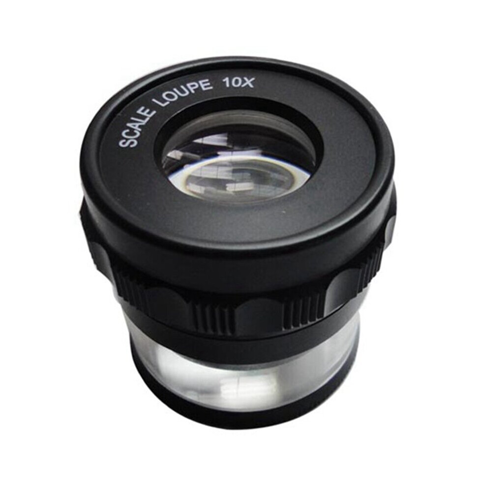 Tlily 10X Stand Measuring Magnifier Scale Loupe Magnifying Glass 10X With Scaled Magnifier