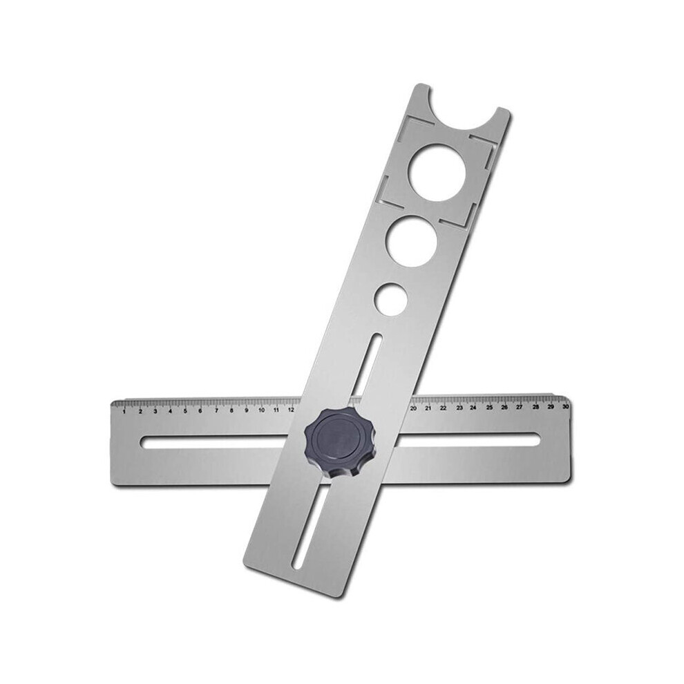Multi-Functional Stainless Steel Ceramic Tile Hole Locator Ruler Adjustable Punching Hand Measure Tools 4762016940515