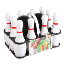 Family Backyard Bowling Set - 10 Pins (24 cm) + 2 Finger-Grip Balls for Kids and Adults
