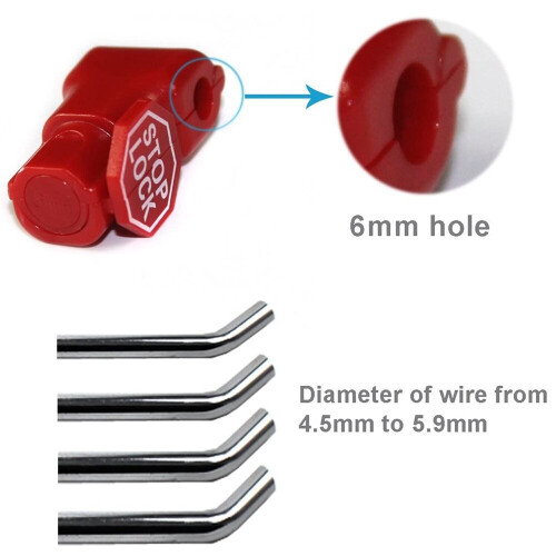 Peg Hook Lock Stop Lock 100 Pieces Plastic Red Stop Lock Anti-Theft Lock Retail Pin Hook Safety Display Hook Lock 1