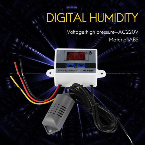 Digital Humidity Controller Hygrometer Humidity Control Switch 0~99%Rh Hygrostat With Humidity Sensor AC220V 1