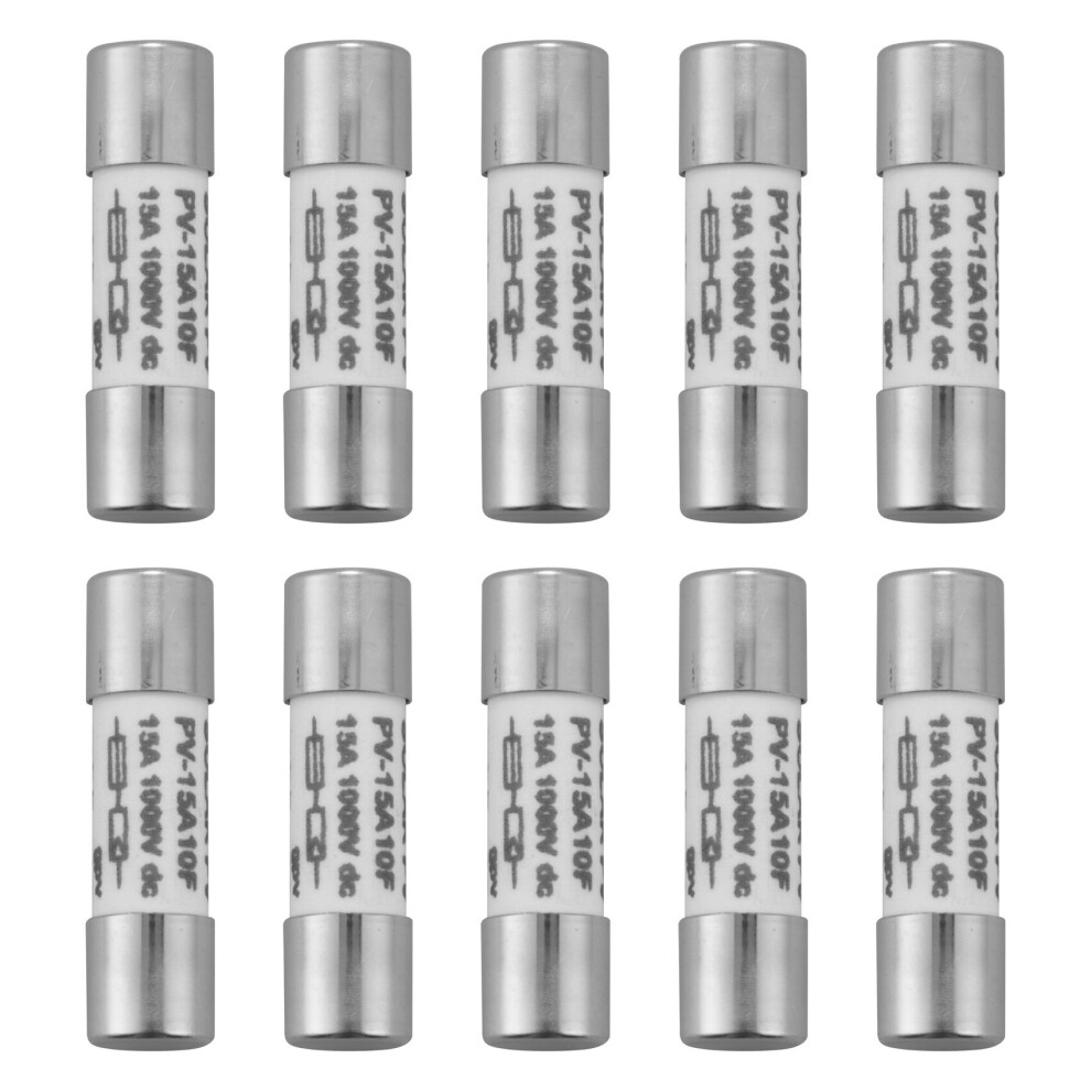 10 Pcs 1000 Fuse Solar PV Explosion-proof Fuse Silver - 15A