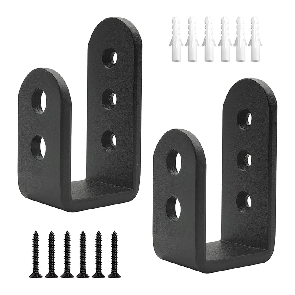 2 Pack Door Barricade U Brackets Open Bar Security Door Brackets ,Garage Door Reinforcement Fits 2X4 Boards 4762016929015