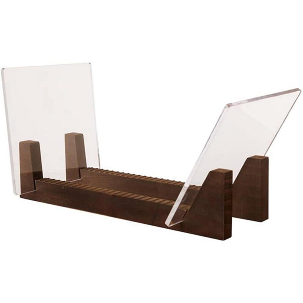Vinyl Record Storage Holder Capacity Acrylic Ends Display Stand Wooden LP Vinyl Album Desktop Rack
