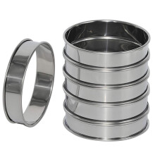 6-Pack 4-Inch Stainless Steel Muffin Rings with Double-Rolled Edges for English Muffins, Crumpets, Eggs & Breakfast Sandwiches