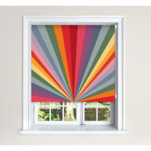 (150 cm Width x 140 cm Drop, Rainbow) Lister Cartwright Rainbow Sun Burst Roller Blind Blackout Easy Fit Cut To Size