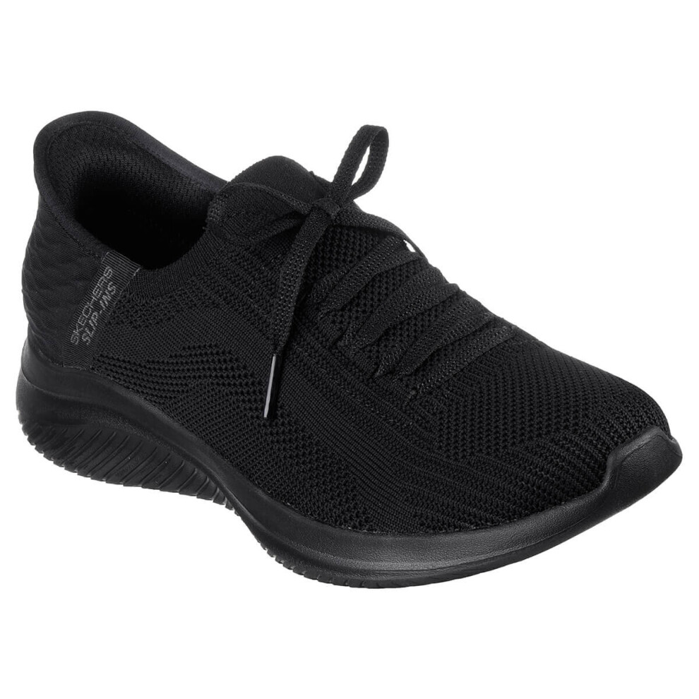 Skechers (Uk 3, ) Womens 2023 Ultra Flex 3.0 Brilliant Path Vegan Memory Foam Trainers Black