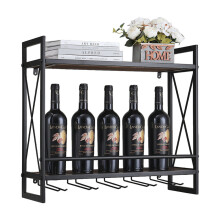 Industrial Wall Mounted Floating Hanging Wine Glass Rack