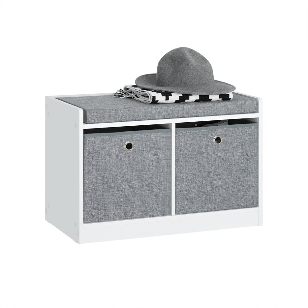 SoBuy Storage Shoe Bench with Seat Chest with 2  Baskets,FSR65-K-DG