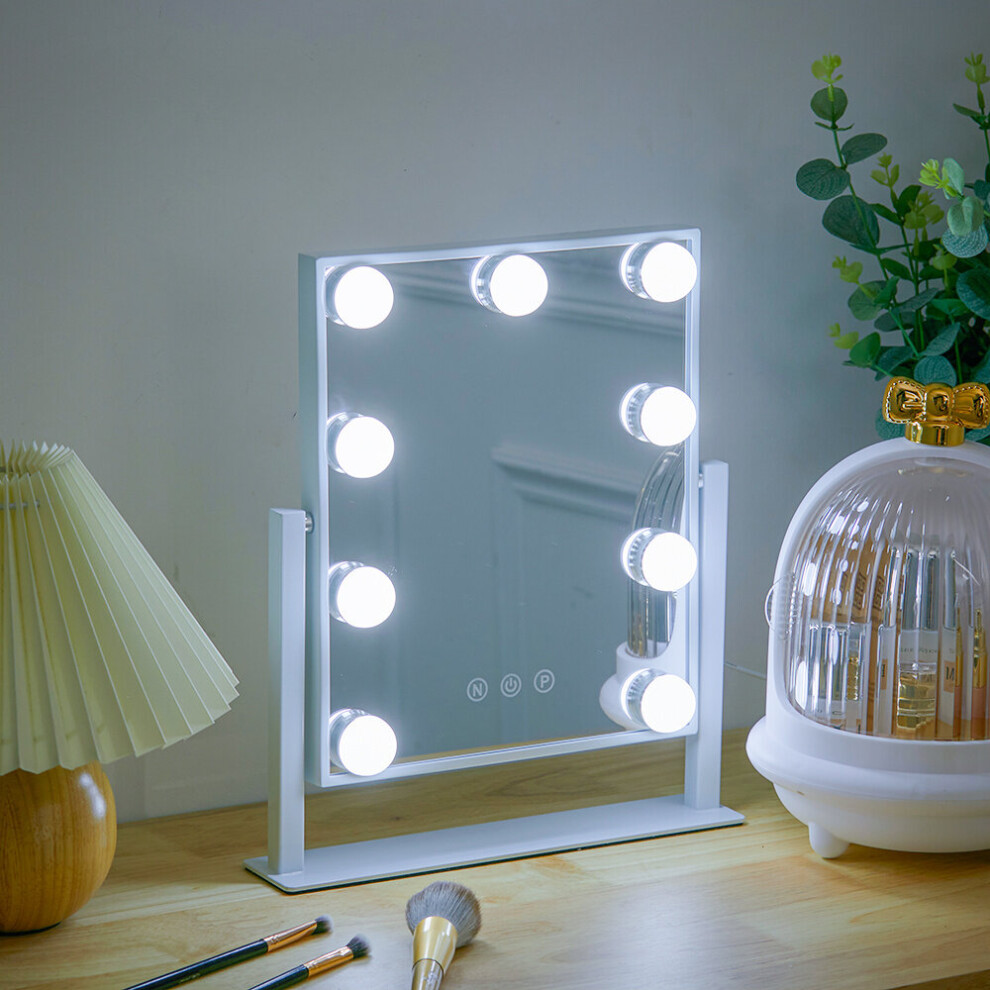 Hollywood Vanity Mirror with 9 LED Bulbs 3 Color Lighting Modes