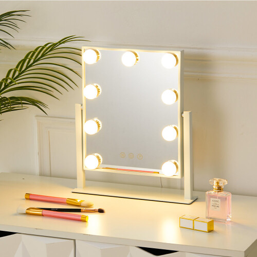 Living And Home Hollywood Vanity Mirror with 9 LED Bulbs 3 Color Lighting Modes 1