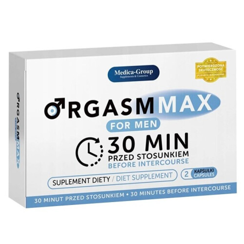 Orgasm Max for Men - Natural Libido Support, 2-Capsule Dose with Maca, Ginseng & 100 mg Caffeine