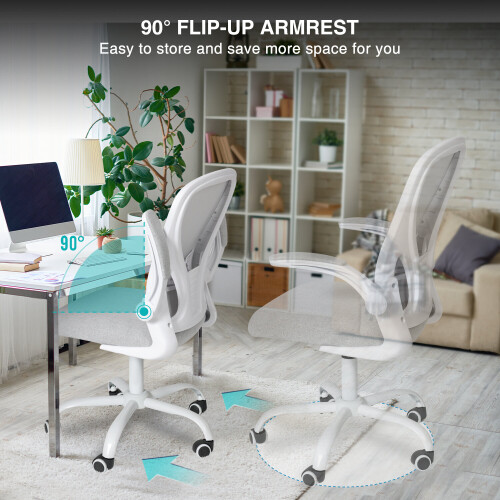 ELECWISH Office Chair Mesh Ergonomic Seat Swivel Adjustable Computer Flip-up 2