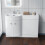 NES Home 1100mm Freestanding Gloss White Basin Vanity Flat Pack Bathroom + WC Unit | Dene 2