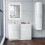 NES Home 1100mm Freestanding Gloss White Basin Vanity Flat Pack Bathroom + WC Unit | Dene 4