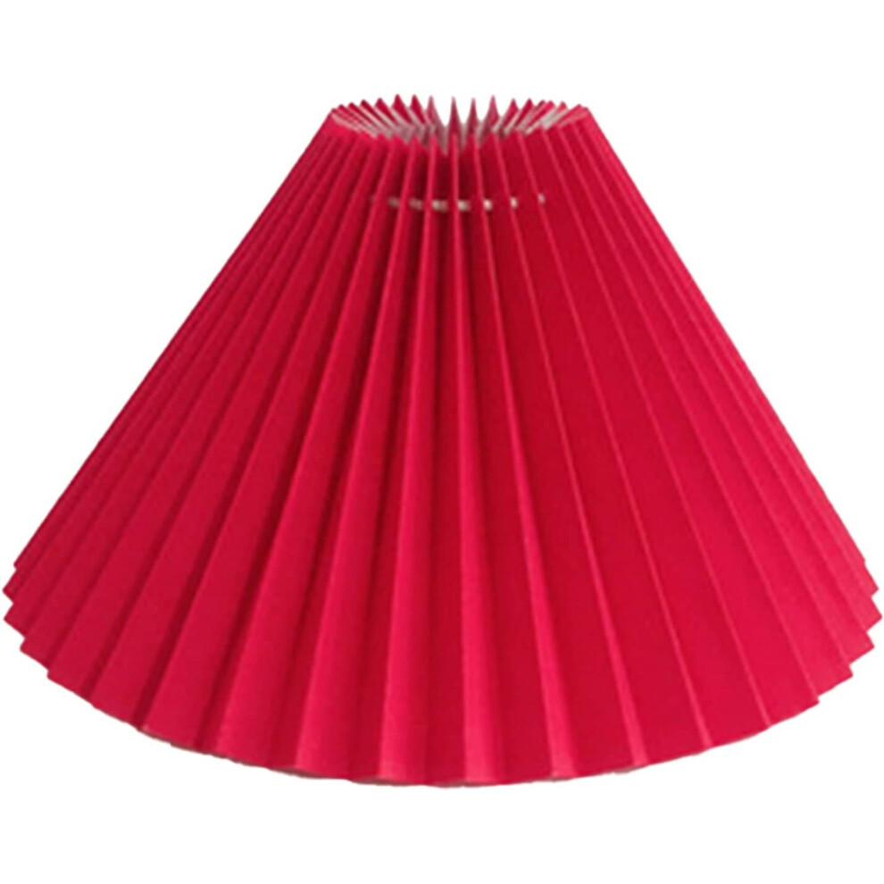 (Red) Watkings Pleated Lampshade, E27 Light Cover Japanese Style Fabric Table Lamp Ceiling Decor