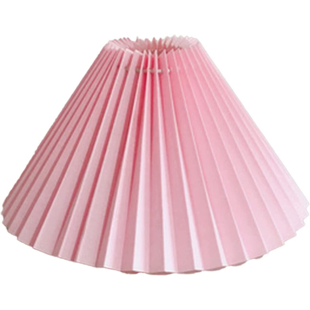 (PInk) Watkings Pleated Lampshade, E27 Light Cover Japanese Style Fabric Table Lamp Ceiling Decor
