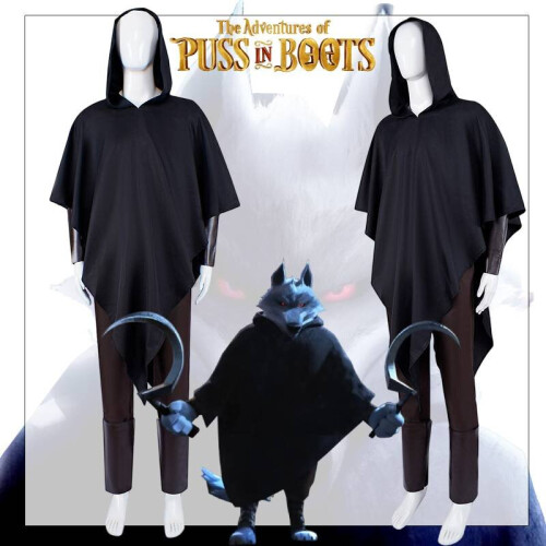 Puss In Boots Death Wolf Cosplay Costume Set Halloween Carnival Suit Fans Gift