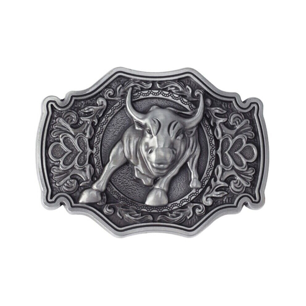 ( antique pewter) Long Horn Bull metal Belt Buckle For men Cowboy Belt Buckle Western Belt Buckle