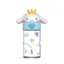 (White) Kuromi Sanrio Cinnamoroll Melody Pompompurin Glass Water Bottle Portable Outdoor
