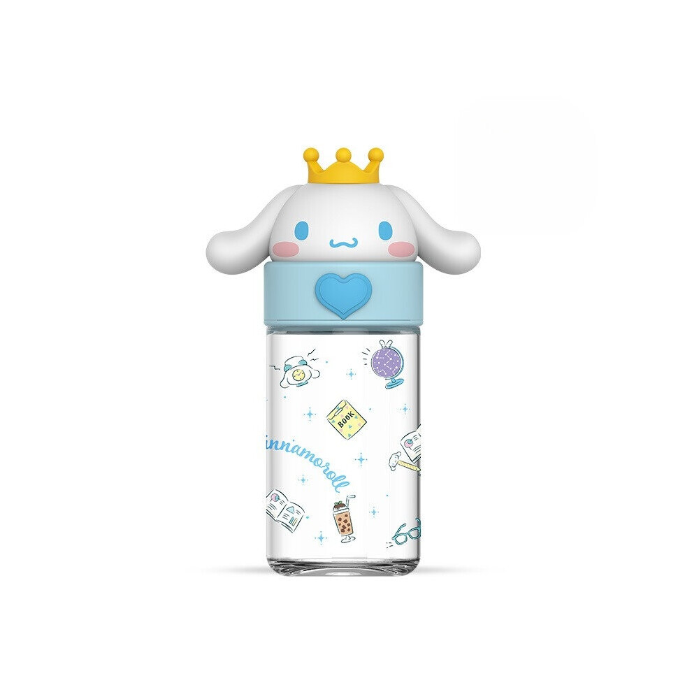 (White) Kuromi Sanrio Cinnamoroll Melody Pompompurin Glass Water Bottle Portable Outdoor