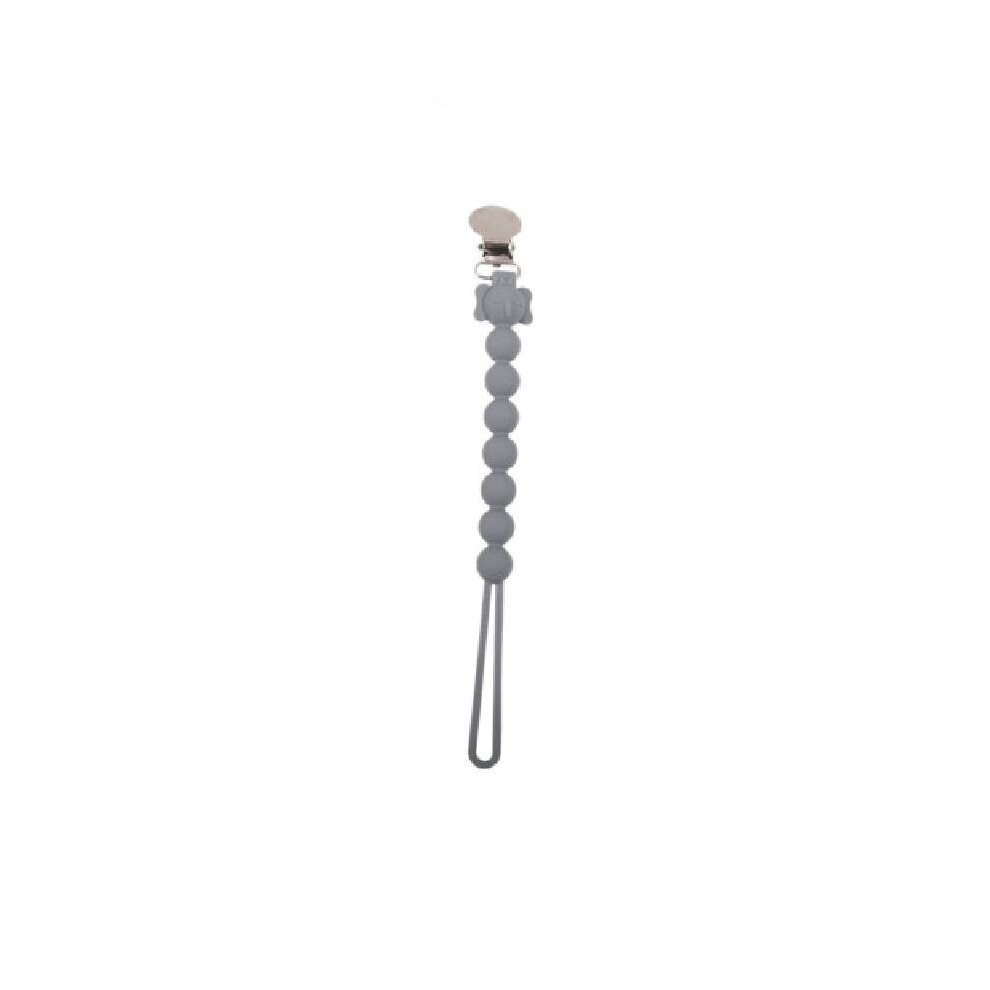 (Gray) Baby Multifunction Silica Gel Nipple Chain Infant Pacifier Anti Drop Folder Gray