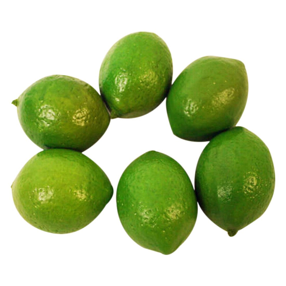 Tlily 6 X Realistic Lifelike Artificial Plastic Lemon Fruit Food Home Decor Green