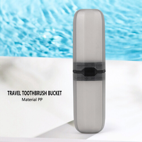 Travel Toothbrush Case Stretchable Toothpaste Holder Container Anti Bacterial Adjustable Box Black 2