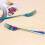 Rainbow Color Stainless Steel Fork Set - 6Pcs, 20cm, Dishwasher Safe Tableware 4
