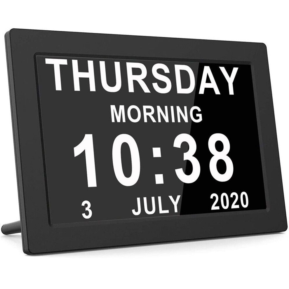 Tlily Dementia Clocks,Calendar Clock,Digital Clock With Digits Display,Alarm Clock With Hd Digital ,Uk Plug Black