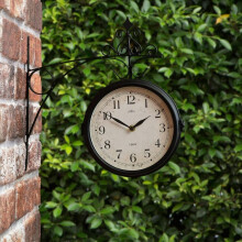Outdoor Dual Side Station Clock Suitable for use both in/outdoor-Black