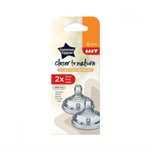 Tommee Tippee Tommee Tippee Anti-Colic Baby Bottle Thick Flow Teats - 2 Pack