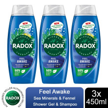 (Buy 3 - Feel Awake) Radox Body Wash & Shampoo 2in1 Feel Awake Men450ml
