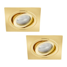 (2 Pack) Litecraft Recessed Tiltable Downlights - Brass