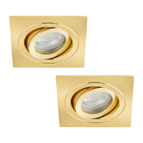 (2 Pack) Litecraft Recessed Tiltable Downlights - Brass